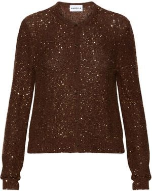 Marella Sequin-Embellished Cardigan - Brown