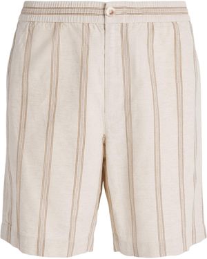 Vince Cotton-Hemp Stripe Shorts - Natural