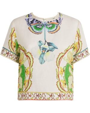 Lug Von Siga Linen Printed Dakota Top - White