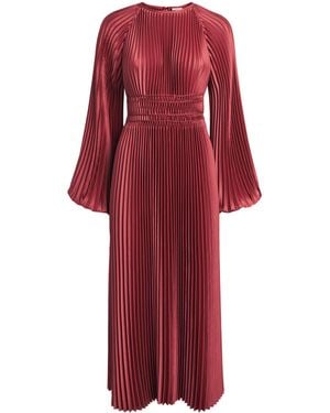 JOSEPH Ortiz Pleated Midi Dress - Red