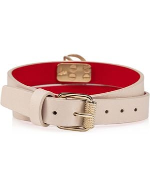 Christian Louboutin Leather Cl Logo Double Bracelet - Red