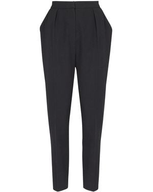 Balmain Wool Slim Tailored Trousers - Black