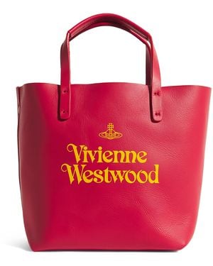 Vivienne Westwood Small Leather Studio Shopper Bag - Red