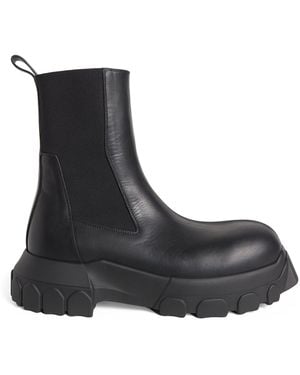 Rick Owens Leather Beatle Bozo Tractor Boots - Black