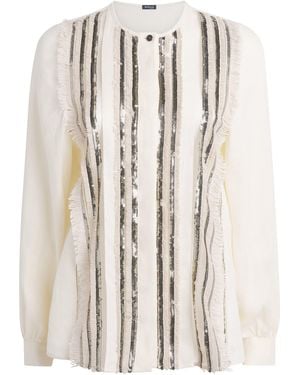 Kiton Linen Sequinned Shirt - White