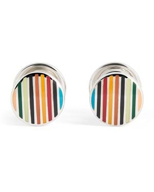 Paul Smith Signature Stripe Cufflinks - White