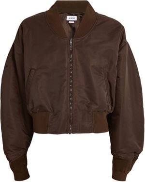 Hed Mayner Cropped Bomber Jacket - Brown