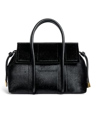 Harrods Small Calf Hair Marcie Shoulder Bag - Black