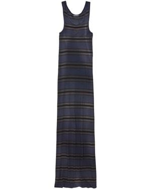 Balenciaga Cotton-Blend Tank Top Maxi Dress - Blue