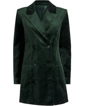 GOOD AMERICAN Velvet Exec Blazer Mini Dress - Green