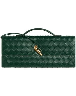 Bottega Veneta Intrecciato Leather Andiamo Clutch Bag - Green