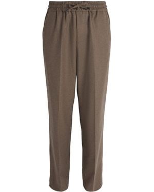 Drole de Monsieur Virgin Wool-Blend Drawstring-Waist Trousers - Brown