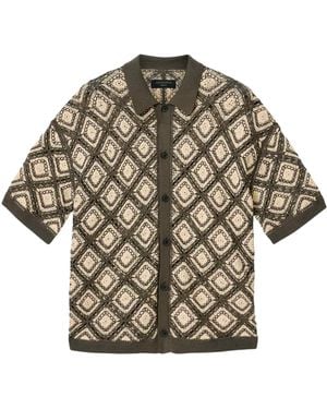 AllSaints Cotton Knitted Short-Sleeve Cardigan - Green