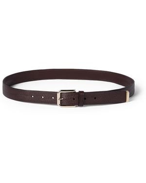 Brunello Cucinelli Grained Leather Buckle Belt - Brown