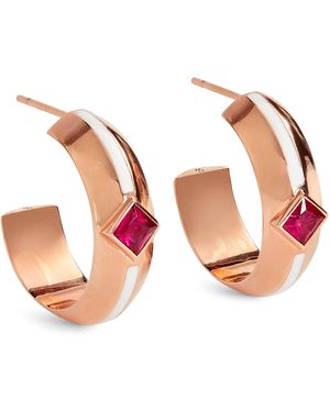 Emily P. Wheeler Rose And Tourmaline Emma Hoop Earrings - Metallic