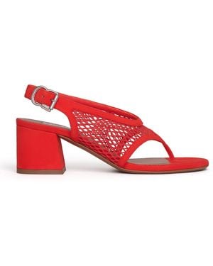 Alaïa Fishnet Heeled Sandals 55 - Red