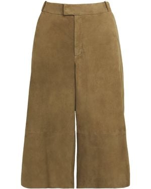 Arma Lamb Suede Tailored Shorts - Green