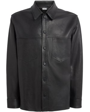 Jonathan Simkhai Leather Long-Sleeve Shirt - Black