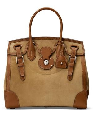 Ralph Lauren Suede Soft Ricky 33 Top-Handle Bag - Brown