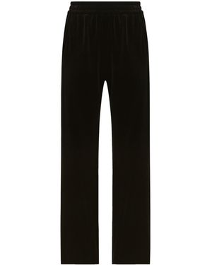 Dolce & Gabbana Velour Flared Trousers - Black