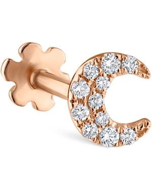 Maria Tash Diamond Moon Threaded Stud Earring - Metallic