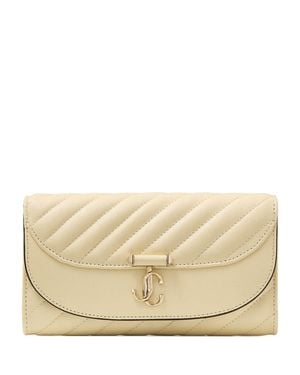 Jimmy Choo Leather Curve Chain Wallet - Natural