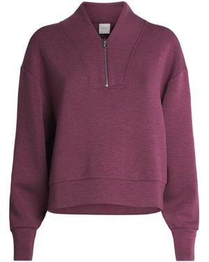 Varley Doublesoft Davidson Quarter-Zip Sweatshirt - Purple