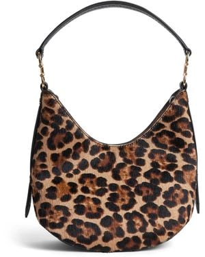 Harrods Small Pony Leopard Penny Shoulder Bag - Brown