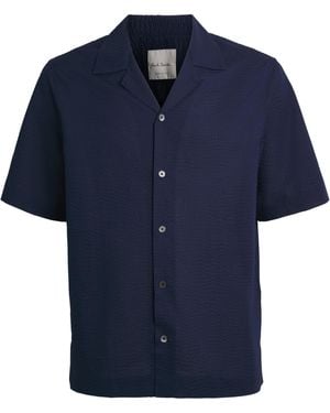 Paul Smith Cotton Seersucker Shirt - Blue