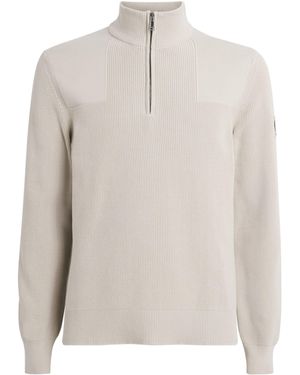 Belstaff Organic Cotton Commander Quarter-Zip Jumper - White