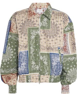 Rhude Linen-Cotton Bandana Print Jacket - Green