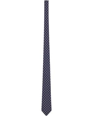 Saint Laurent Silk Circle Motif Tie - White