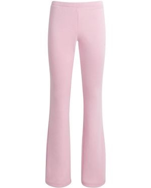 Skims Cotton-Blend Fleece Slim Lounge Trousers - Pink