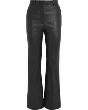JOSEPH Leather Tafira Flared Trousers - Grey