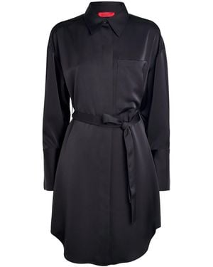 MAX&Co. Satin Shirt Mini Dress - Blue