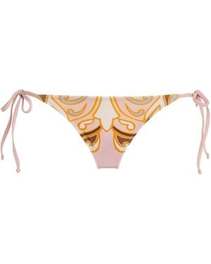 La DoubleJ Printed String Bikini Bottoms - White