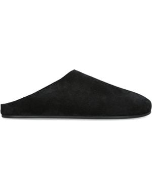 The Row Hudson Suede Slides - Black