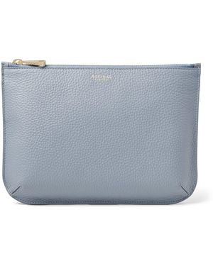 Aspinal of London Large Leather Ella Pouch - Blue