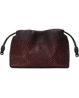 Loewe Medium Woven Leather Flamenco Clutch Bag - Brown