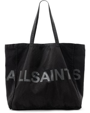 AllSaints Large Organic Cotton Biggy Tote Bag - Black