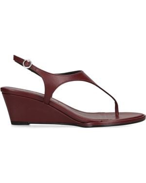 Aeyde Leather Roose Wedge Sandals 55 - Brown