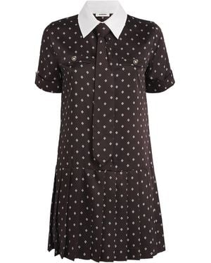 Sandro Satin Printed Mini Dress - Black