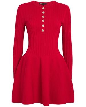 Maje Knitted Mini Dress - Red