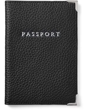 Aspinal of London Leather Passport Cover - Black