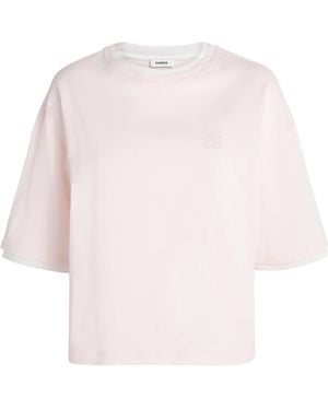 Sandro Cotton Layered T-Shirt - White