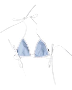 Miu Miu Cotton Poplin Bikini Top - Blue