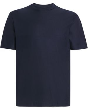 Canali Cotton Stripe T-Shirt - Blue