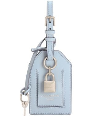 Dolce & Gabbana Calfskin-Lambskin Padlock Id Tag - Blue