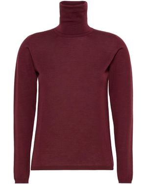 Max Mara Virgin Wool Rollneck Sweater - Red