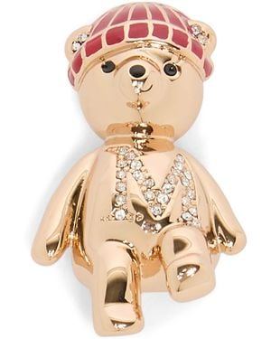 Max Mara Diamanté Teddy Bear Brooch - Metallic